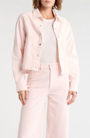 DL1961 Montauk Corduroy Crop Button-Up Shirt in Powder Pink at Nordstrom Rack, Size X-Small