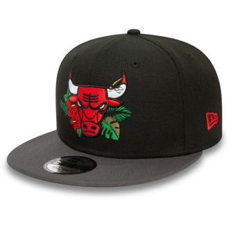 New Era 9Fifty Snapback Cap - Floral Chicago Bulls - M/L Black