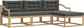 vidaXL Conjunto De Sof&aacute;s De Exterior 4 Uds. Blanco Y Antracita Vidaxl