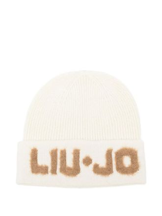 Liu Jo logo-detail ribbed beanie - women - Polyamide/Wool/Acrylic - One Size - White