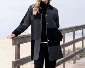 Marble Scotland Patterned Knit Cardigan Jacket In Black / Charcoal