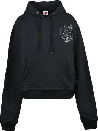 Sky High Farm Korte hoodie - Dames - Hoodies - Zwart - L - Katoen - Hoodies & sweatvesten