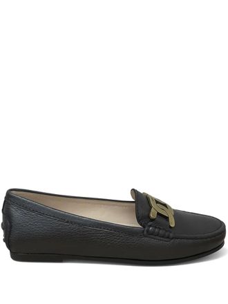 Tod's chain-detail loafers - women - Calf Leather/Calf Leather/Rubber - 37 - Grey