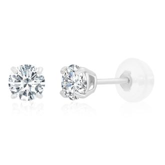 MAX + STONE 14k Yellow or White Gold 4mm Round Stud Earrings
