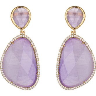 Eye Candy Los Angeles Grace CZ Statement Drop Earrings in Lavender at Nordstrom Rack