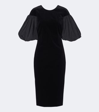 Max Mara Vestido midi de terciopelo de algod&oacute;n