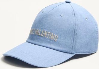 Valentino Garavani Baseball Cap Chez Valentino In Denim Con Ricamo Uomo AZZURRO 57