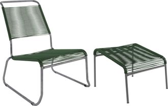 Schubiger M&ouml;bel Spaghetti-Kufen-Lounger-Hochlehner + Hocker S&auml;ntis