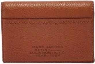 Marc Jacobs De leren kleine bifold portemonnee - unisex - Portefeuilles - Bruin - ONE Size - Katoen - Accessoires