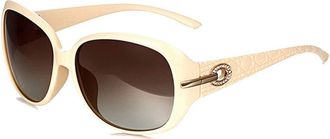 Generic Polarized UV400 Sunglasses for Ladies - HD Lens, Large Frame, Special Shaped Temple - Ideal for Travel and Shopping