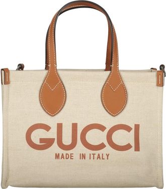 Gucci Tassen, Dames, Beige, ONE Size, Katoen, Medium Tote Bag