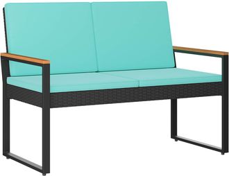 vidaXL Banco De Exterior 2 -seater 107 X 61 X 80 Cm Rat&aacute;n Sint&eacute;tico Vidaxl