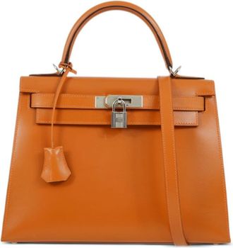 Hermès 2004 Kelly 28 Sellier two-way handbag - women - Calf Leather - One Size - Orange