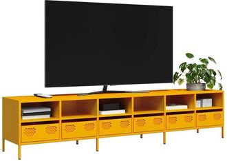 vidaXL Vidaxl - Mobile tv Giallo Senape 202x39x43,5cm Acciaio Laminato a Freddo