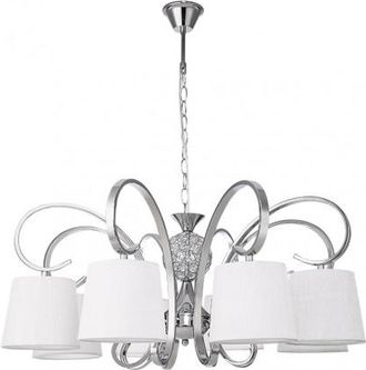 Fabrilamp Lampara Bogota 8xe14 Cromo Pantalla Blanca Regx75x75 Cm