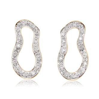Monica Vinader Gold Riva Pod Stud Earrings Diamond