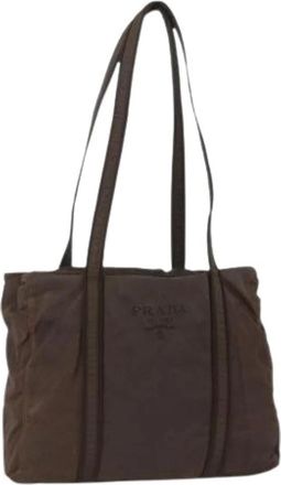 Prada Pre-owned Nylon Tote Bag - Dames - Vintage Shopper - Bruin - ONE Size - Nylon - Vintage