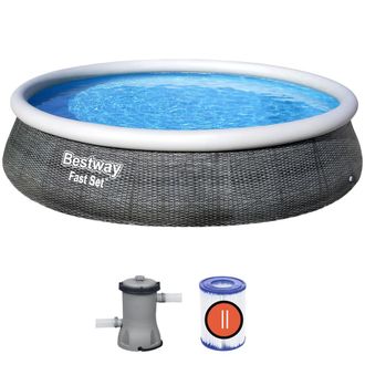 Bestway Juego De Piscina Inflable Fast Set Con Bomba 396x84 Cm