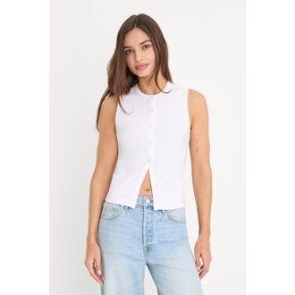 Good American Womens The Rib Splay Top | White, Size Medium | Good American by Khlo&Egrave; Kardashian