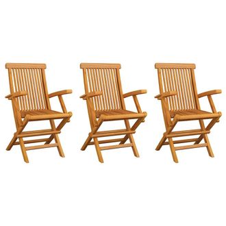 vidaXL Vidaxl - Sillas De Jard&iacute;n 3 Unidades Madera Maciza De Teca