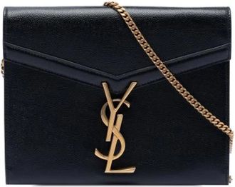 Saint Laurent Pre-owned Cross Body Bags, female, Black, Size: ONE SIZE Pre-owned Cassandra Crossbody Bag
