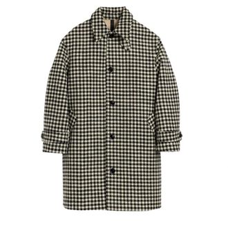 Ami Wollen jas met houndstooth-motief - Heren - Mantels - Zwart - Maat: S Wol