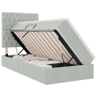 vidaXL Letto Con Contenitore Led E Materasso Grigio Chiaro 90 X 200 Cm Vidaxl