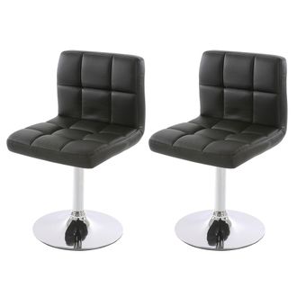 Hhg Hhg - Nunca Usado] Lote De 2 Sillas De Comedor Silla Giratoria Silla Kavala Imitaci&oacute;n Cuero Cromo, Negro