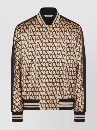 Valentino Garavani ribbed trims iconographe print bomber