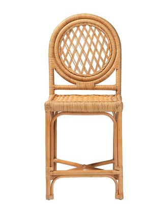 Baxton Studio Oxford Round Back Rattan Counter Stool