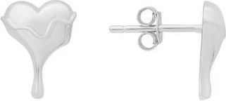 Queen Jewels Melting Heart Stud Earrings in Silver at Nordstrom Rack