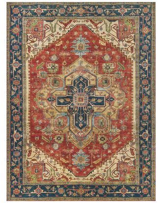 Exquisite Rugs Antique Weave Serapi Hand-Knotted New Zealand Woo Rug