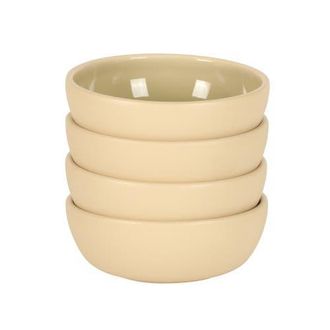 Gibson Home Port Gaia 4-Piece Reactive Glaze Stoneware Cereal Bowl Set in Olive at Nordstrom