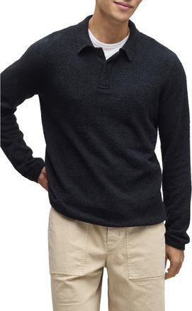 Barefoot Dreams CozyChic Lite Long Sleeve Polo Shirt in Black at Nordstrom, Size Xx-Large