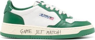 Autry Groene Sneakers Panel Design Flatform Zool - Dames - Sneakers - Groen - 35 EU - Leer - Schoenen