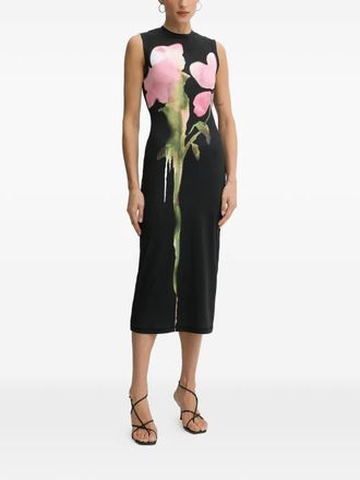Stine Goya floral-print sleeveless midi dress - women - Recycled Polyester/Elastane - XS/S - Black