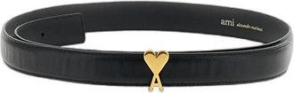 Ami Black Ami De Coeur Leather Belt