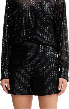 Karl Lagerfeld Korte Broeken, Dames, Zwart, S, Polyester, Short Shorts