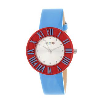 Crayo Prestige Silver Dial Blue Blue Polyurethane Watch CRACR3102