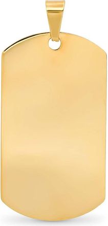 Steeltime Mens 18k Gold Plate Dog Tag Pendant at Nordstrom Rack