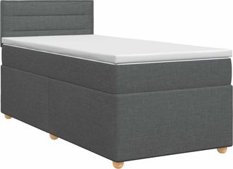 vidaXL Cama Box Spring Con Colch&oacute;n Gris Oscuro 90 X 190 Cm Tela Vidaxl
