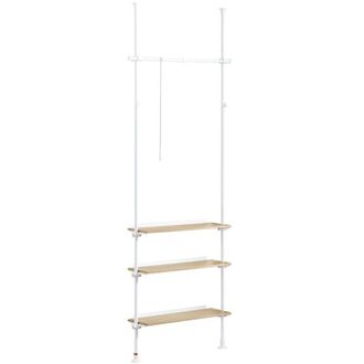 SoBuy Perchero De Ropa Telesc&oacute;pico Altura Ajustable 193-262 Cm Perchero Extensible Con 1 Barras Y 3 Baldas Blanco 89-97 X 193-262cm Kls14-wn Sobuy Es