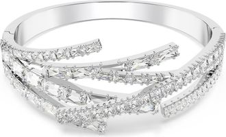 Swarovski Matrix Bangle Bracelet in White/Silver at Nordstrom, Size Small