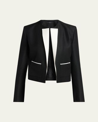 Tom Ford Contrast Silk-Lapel Open Jacket