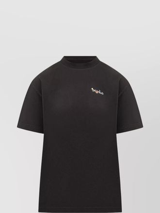 Off-white cotton ribbed crew-neck logo-print t-shirt