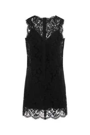 Dolce & Gabbana Womens Corto Dress Black Viscose Cotton Nylon