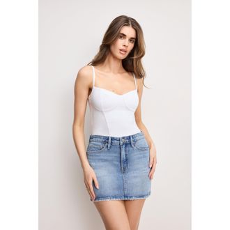 Good American Womens Super Stretch Jersey Bustier | White, Size 5XL | Good American by Khlo&Egrave; Kardashian