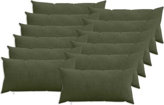 vidaXL Funda De Almohada 12 Pcs Heerlen Verde 40 X 80 Cm Pana Vidaxl