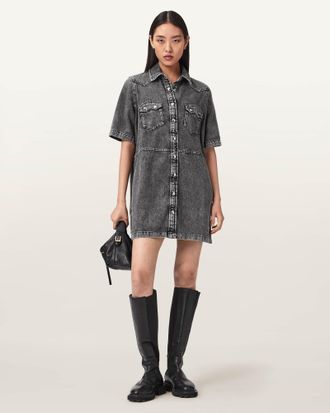 AllSaints Rock Denim Mini Dress