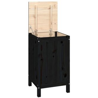 vidaXL Vidaxl - Ba&uacute;l Para La Colada Madera Maciza De Pino Negro 44x44x76 Cm